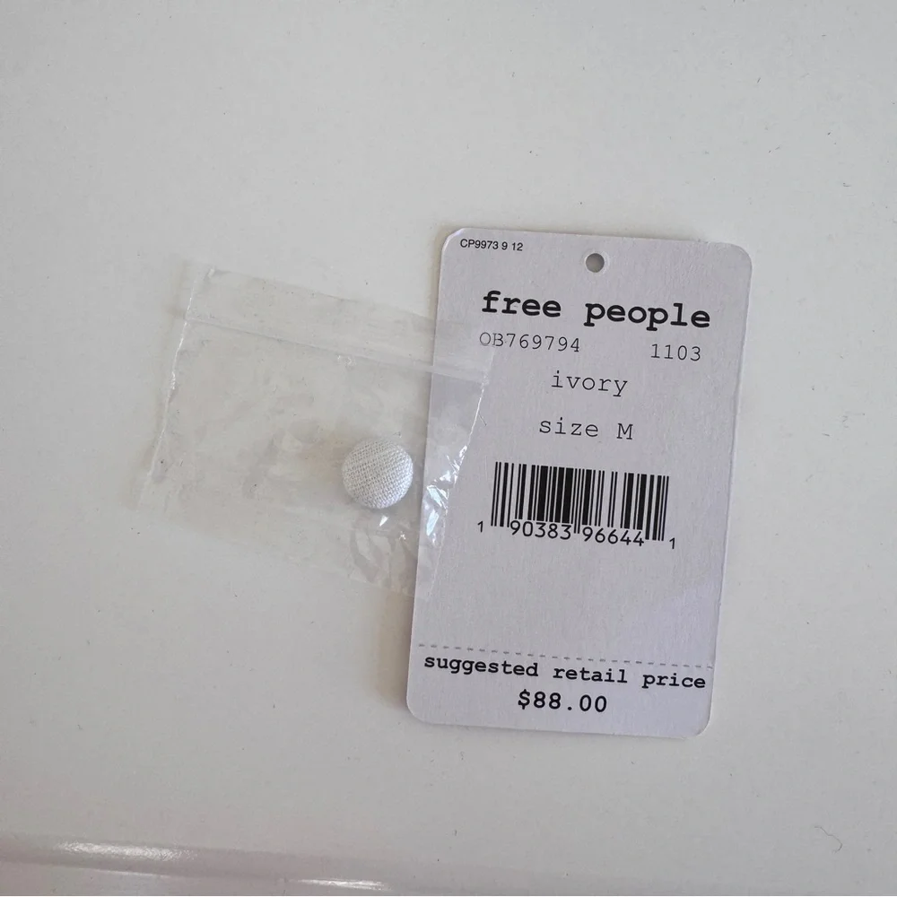 Free People Walking in Hueco Ivory Open Back Tie Top M NWOT